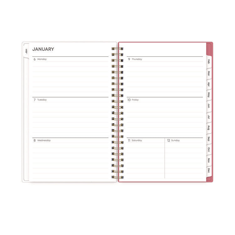 Fly By Frosted Weekly/Monthly Planner, Butterflies Artwork, 8 x 5, Blush/Pink Cover, 12-Month (Jan to Dec): 2025