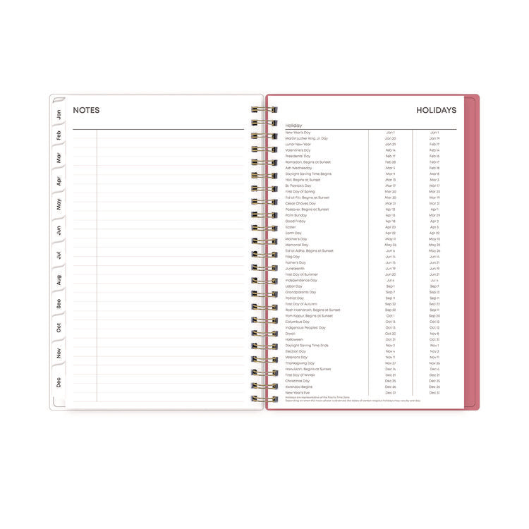 Fly By Frosted Weekly/Monthly Planner, Butterflies Artwork, 8 x 5, Blush/Pink Cover, 12-Month (Jan to Dec): 2025