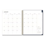 Ashlyn Weekly/Monthly Planner, Floral Artwork, 11 x 8.5, Navy/Multicolor Cover, 12-Month (Jan to Dec): 2025