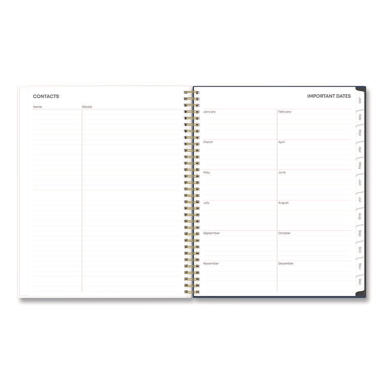 Ashlyn Weekly/Monthly Planner, Floral Artwork, 11 x 8.5, Navy/Multicolor Cover, 12-Month (Jan to Dec): 2025
