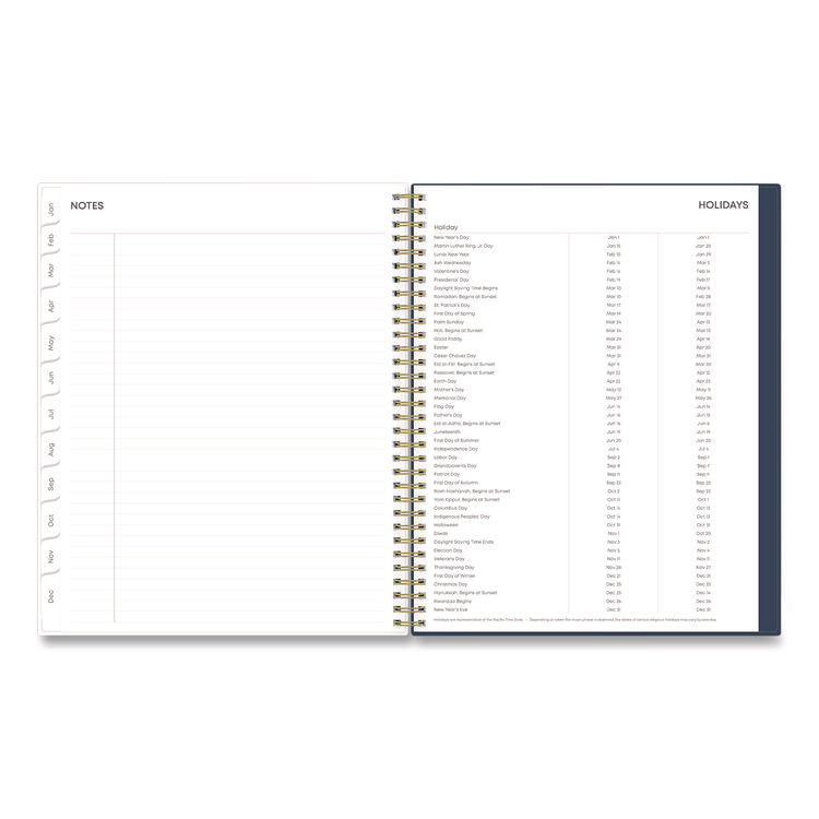 Ashlyn Weekly/Monthly Planner, Floral Artwork, 11 x 8.5, Navy/Multicolor Cover, 12-Month (Jan to Dec): 2025