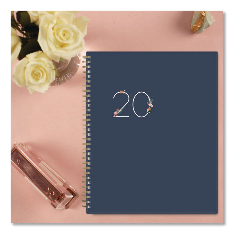 Ashlyn Weekly/Monthly Planner, Floral Artwork, 11 x 8.5, Navy/Multicolor Cover, 12-Month (Jan to Dec): 2025