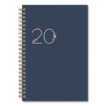 Ashlyn Weekly/Monthly Planner, Floral Artwork, 8 x 5, Navy/Multicolor Cover, 12-Month (Jan to Dec): 2025