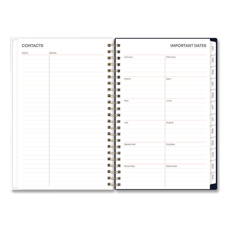 Ashlyn Weekly/Monthly Planner, Floral Artwork, 8 x 5, Navy/Multicolor Cover, 12-Month (Jan to Dec): 2025