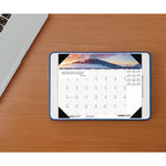 Earthscapes Recycled Monthly Desk Pad Calendar, Mountains of the World Photos, 22 x 17, Black Corners,12-Month(Jan-Dec): 2025