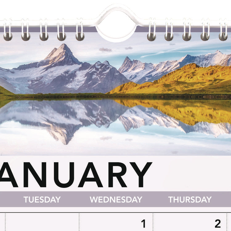 Landscape Monthly Wall Calendar, Landscapes Photography, 12 x 12, White/Multicolor Sheets, 12-Month (Jan to Dec): 2025