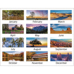 Scenic Three-Month Wall Calendar, Landscape Photography, 12 x 27, White Sheets, 14-Month: Dec 2024 to Jan 2026