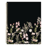 Nevaeh Weekly/Monthly Planner, Floral Artwork, 11 x 8.5, Black/Multicolor Cover, 12-Month (Jan to Dec): 2025