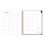 Nevaeh Weekly/Monthly Planner, Floral Artwork, 11 x 8.5, Black/Multicolor Cover, 12-Month (Jan to Dec): 2025