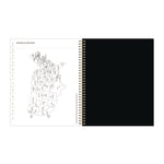 Nevaeh Weekly/Monthly Planner, Floral Artwork, 11 x 8.5, Black/Multicolor Cover, 12-Month (Jan to Dec): 2025
