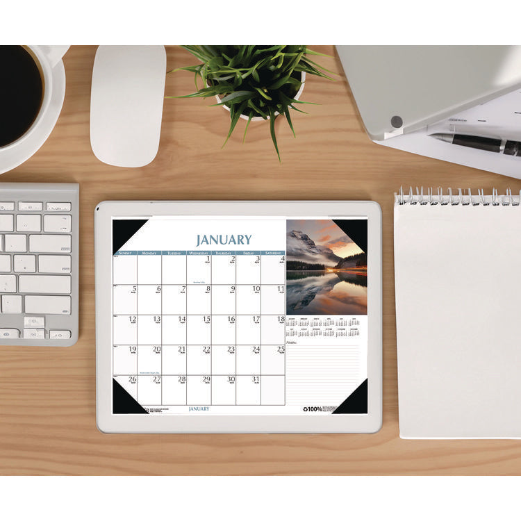 Earthscapes Scenic Desk Pad Calendar, Scenic Photos, 22 x 17, White Sheets, Black Binding/Corners,12-Month (Jan-Dec): 2025