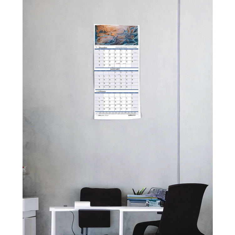 Earthscapes Recycled 3-Month Vertical Wall Calendar, Scenic Photography, 8 x 17, White Sheets, 14-Month: Dec 2024 to Jan 2026