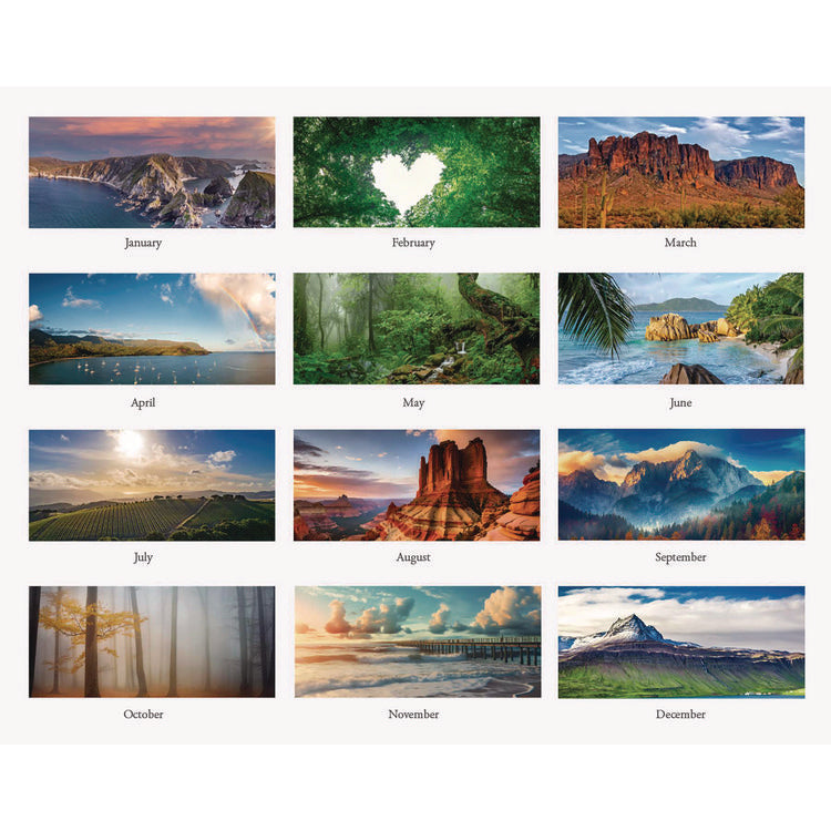 Earthscapes Recycled Monthly Wall Calendar, Scenic Beauty Photography, 12 x 16.5, White Sheets, 12-Month (Jan-Dec): 2025