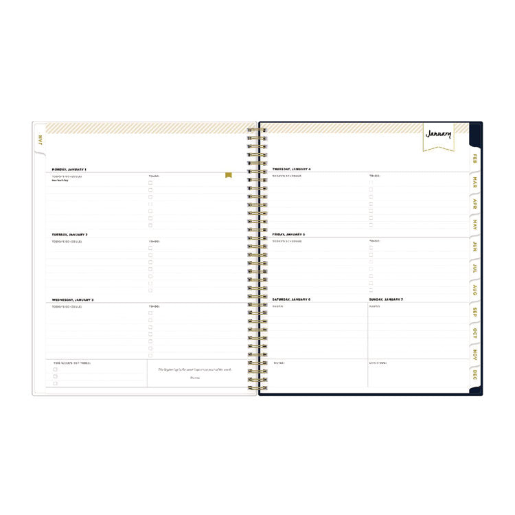 Day Designer Peyton Create-Your-Own Cover Weekly/Monthly Planner, Floral Artwork, 11 x 8.5, Navy, 12-Month (Jan to Dec): 2025