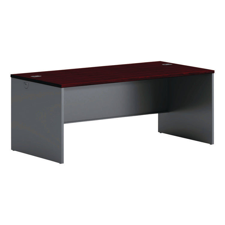 38000 Series Desk Shell, 72" X 36" X 29.5", Mahogany/charcoal