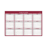 Classic Red Laminated Erasable Wall Calendar, 36 x 24, White/Red/Gray Sheets, 12-Month (Jan to Dec): 2025