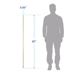 Metal Tip Threaded Hardwood Broom Handle, 0.94" dia x 60", Natural