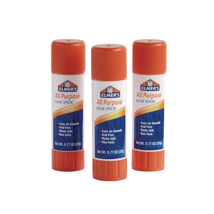 All Purpose Glue Stick, 0.77 oz, Dries Clear, 3/Pack