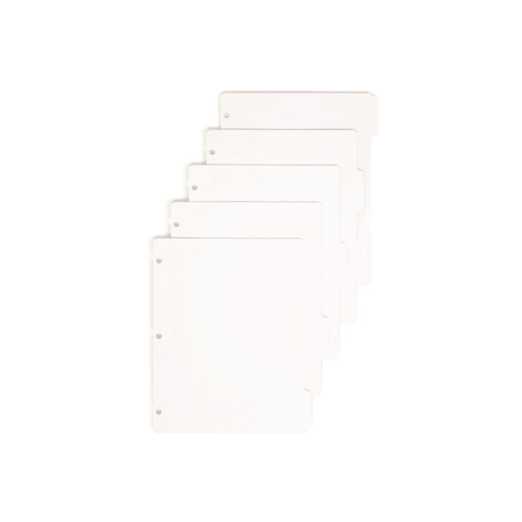 Three-Ring Binder Index Divider, 5-Tab, 11 X 8.5, White, 20 Sets