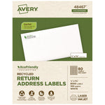 Ecofriendly Mailing Labels, Inkjet/laser Printers, 0.5 X 1.75, White, 80/sheet, 100 Sheets/pack