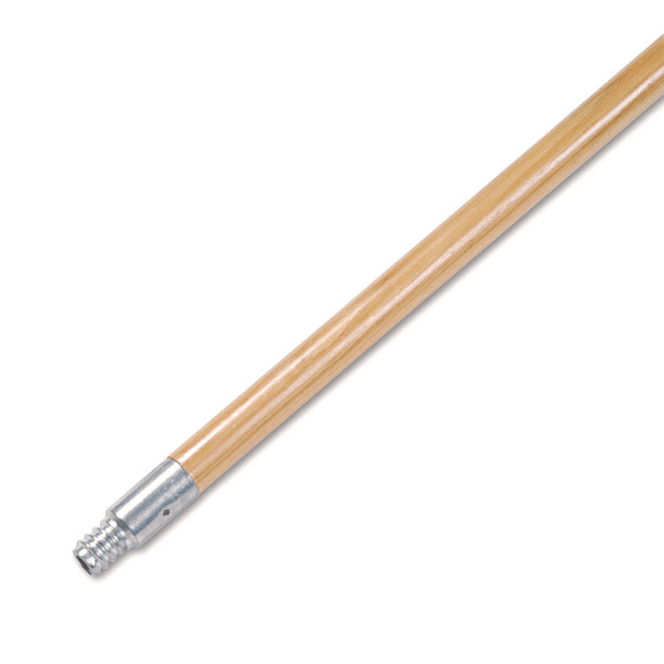 Metal Tip Threaded Hardwood Broom Handle, 0.94" dia x 60", Natural
