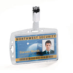Id/security Card Holder Set, Vertical/horizontal, Clip, Clear, 25/pack