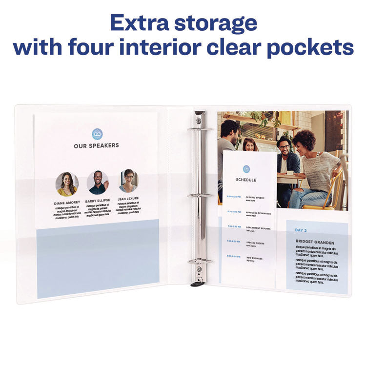 Heavy-Duty View Binder With Durahinge, One Touch Ezd Rings And Extra-Wide Cover, 3 Ring, 1" Capacity, 11 X 8.5, White, (1318)