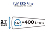 Heavy-Duty View Binder With Durahinge, One Touch Ezd Rings/extra-Wide Cover, 3 Ring, 1.5" Capacity, 11 X 8.5, White, (1319)