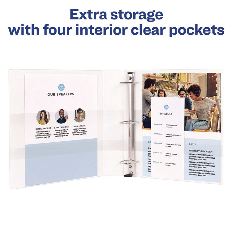 Heavy-Duty View Binder With Durahinge, One Touch Ezd Rings/extra-Wide Cover, 3 Ring, 1.5" Capacity, 11 X 8.5, White, (1319)