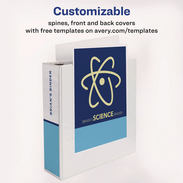 Heavy-Duty View Binder With Durahinge, One Touch Ezd Rings And Extra-Wide Cover, 3 Ring, 3" Capacity, 11 X 8.5, White, (1321)