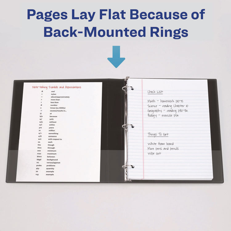 Heavy-Duty Non Stick View Binder With Durahinge And Slant Rings, 3 Rings, 0.5" Capacity, 11 X 8.5, Black, (5233)