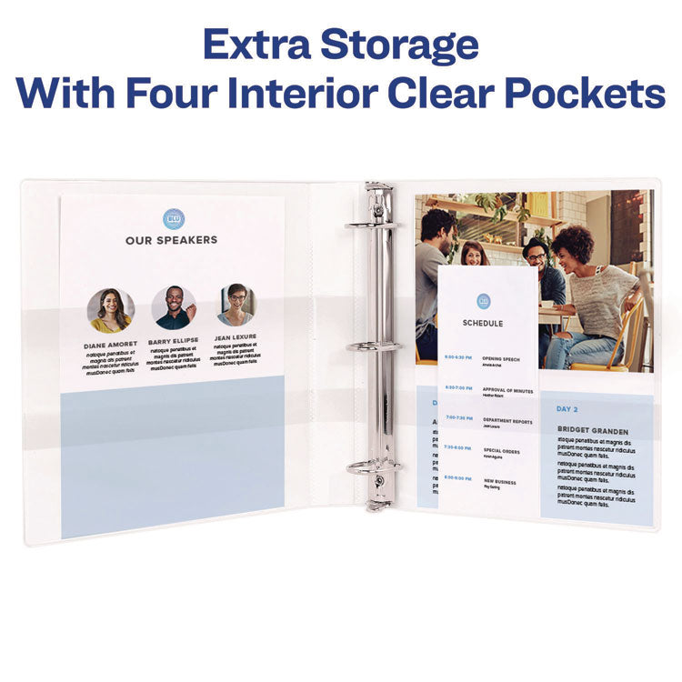 Heavy-Duty Non Stick View Binder With Durahinge And Slant Rings, 3 Rings, 1" Capacity, 11 X 8.5, White, (5304)