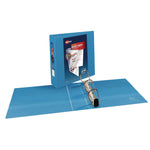 Heavy-Duty Non Stick View Binder With Durahinge And Slant Rings, 3 Rings, 3" Capacity, 11 X 8.5, Light Blue, (5601)