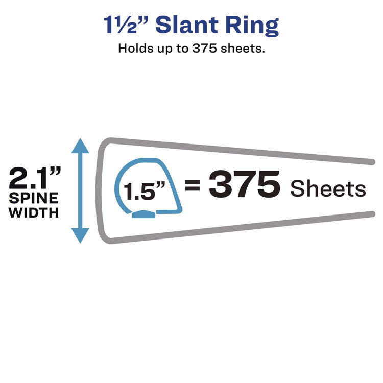 Heavy-Duty Non Stick View Binder With Durahinge And Slant Rings, 3 Rings, 1.5" Capacity, 11 X 8.5, White, (5404)