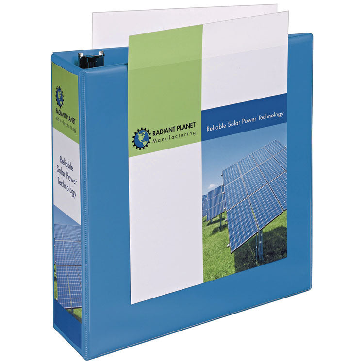 Heavy-Duty Non Stick View Binder With Durahinge And Slant Rings, 3 Rings, 3" Capacity, 11 X 8.5, Light Blue, (5601)