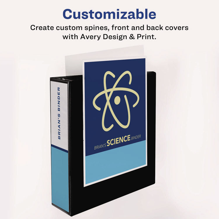 Heavy-Duty Non Stick View Binder With Durahinge And Slant Rings, 3 Rings, 3" Capacity, 11 X 8.5, White, (5604)