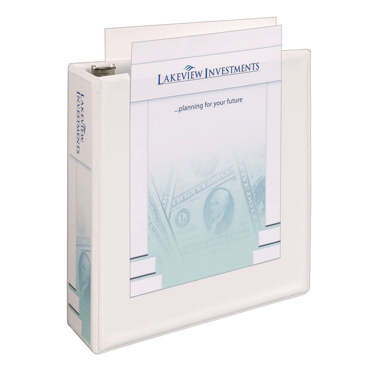 Heavy-Duty Non Stick View Binder With Durahinge And Slant Rings, 3 Rings, 3" Capacity, 11 X 8.5, White, (5604)