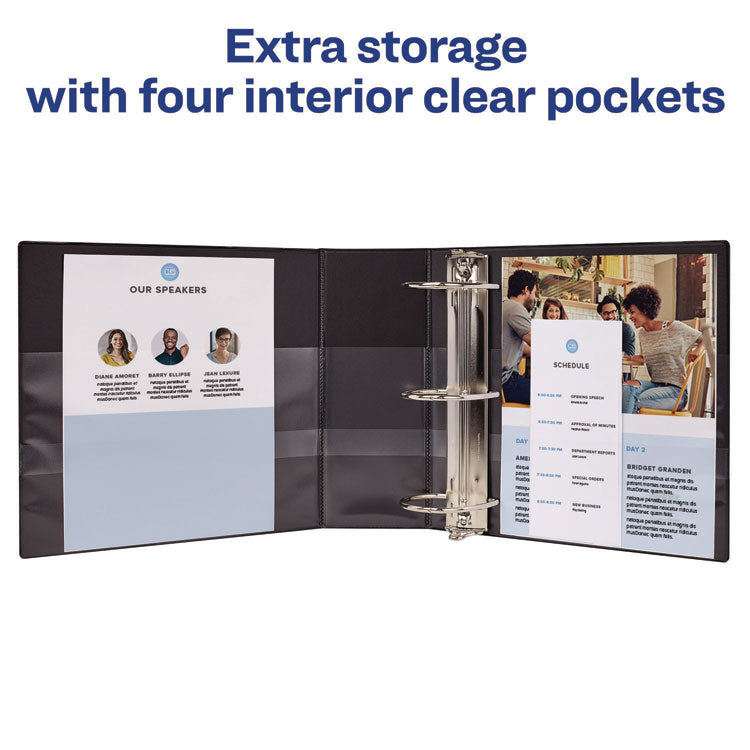 Durable Non-View Binder With Durahinge And Ezd Rings, 3 Rings, 5" Capacity, 11 X 8.5, Black, (8901)