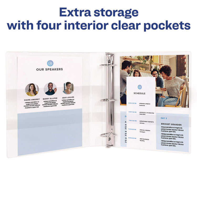 Durable View Binder With Durahinge And Ezd Rings, 3 Rings, 1.5" Capacity, 11 X 8.5, Black, (9400)