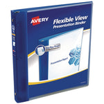 Flexible View Binder With Round Rings, 3 Rings, 0.5" Capacity, 11 X 8.5, Blue
