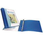 Flexible View Binder With Round Rings, 3 Rings, 0.5" Capacity, 11 X 8.5, Blue