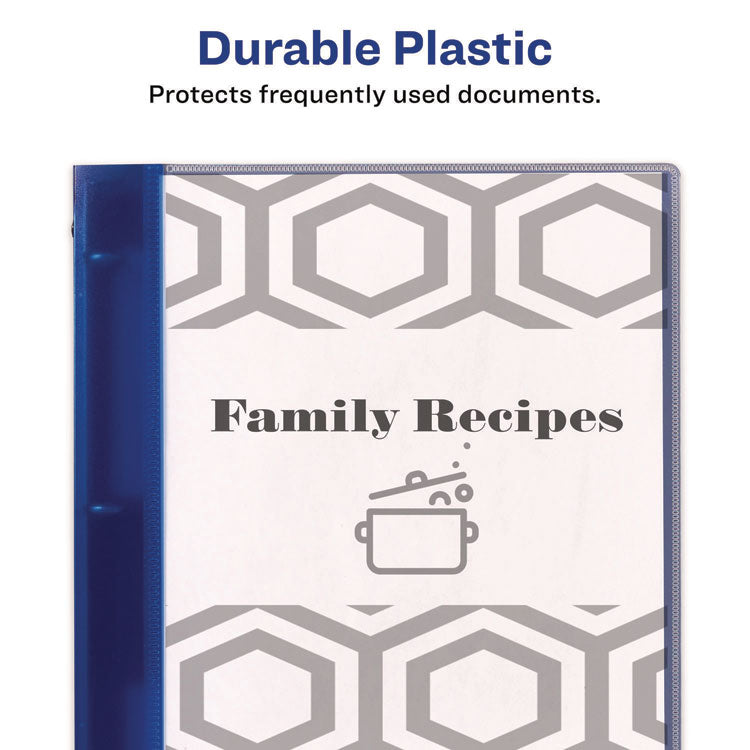 Flexible View Binder With Round Rings, 3 Rings, 0.5" Capacity, 11 X 8.5, Blue