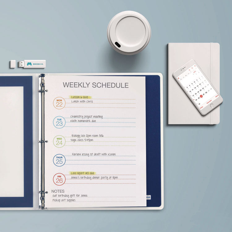 Flexi-View Binder With Round Rings, 3 Rings, 0.5" Capacity, 11 X 8.5, Navy Blue