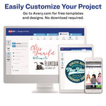 Avery Sticker Project Paper Laser/Inkjet Multipurpose Labels, 11 x 8.5, Glossy Clear, 1 Label/Sheet, 7 Sheets/Pack