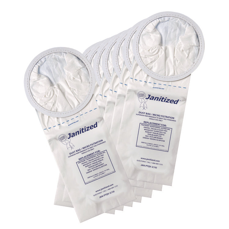 Vacuum Filter Bags Designed to Fit ProTeam 6 qt QuarterVac, 100/Carton