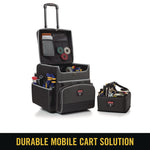 Executive Quick Clean Janitorial Cart, Synthetic Fabric, 16 Compartments, 14.25" x 16.5" x 25", Dark Gray