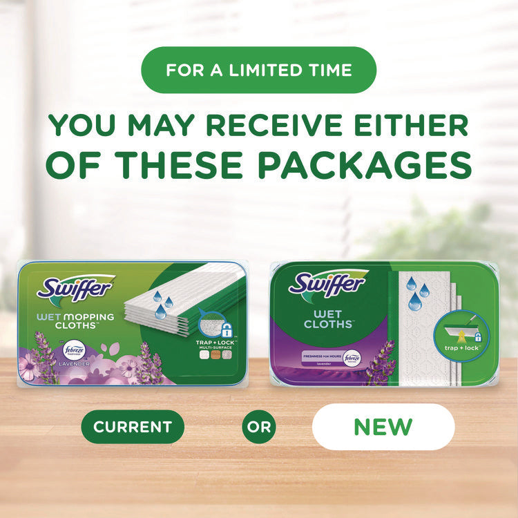 Sweeper TRAP + LOCK Wet Mop Cloth, 8 x 10, White, Lavender Scent, 38/Pack