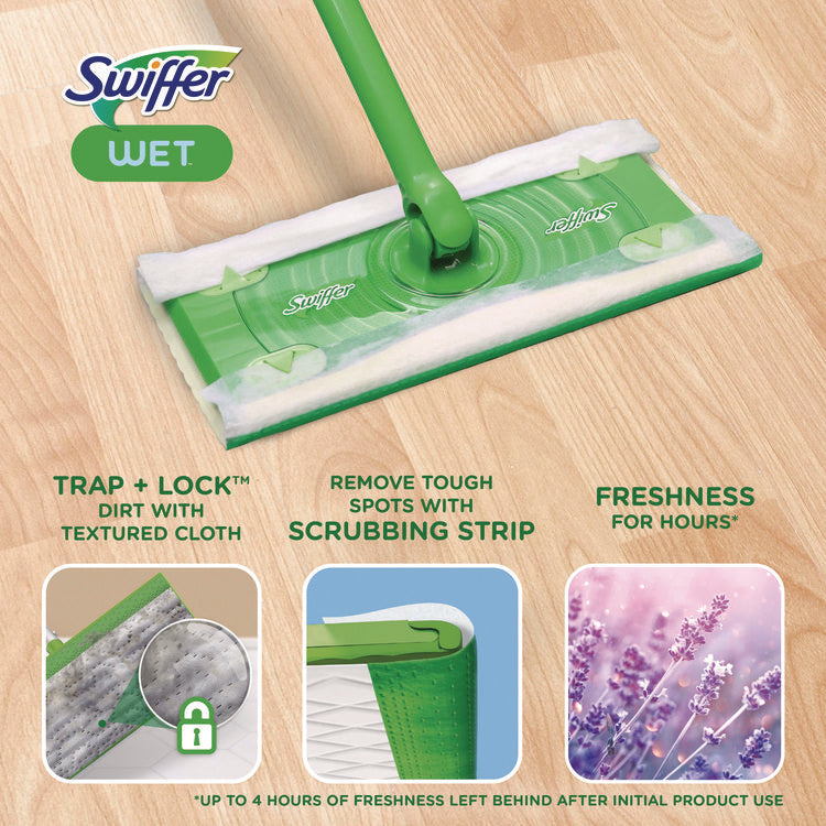 Sweeper TRAP + LOCK Wet Mop Cloth, 8 x 10, White, Lavender Scent, 38/Pack