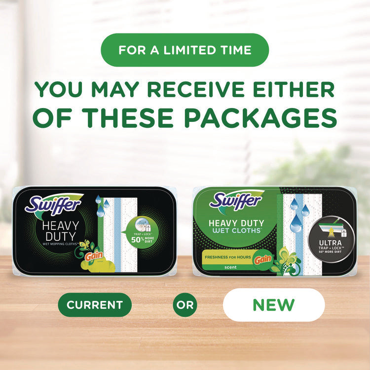 Heavy-Duty Wet Refill Cloths, 8 x 10, Gain Original Scent, White, 10 Cloths/Tub