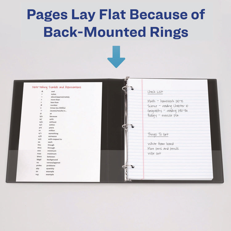 Economy Non-View Binder With Round Rings, 3 Rings, 0.5" Capacity, 11 X 8.5, Black, (3201)